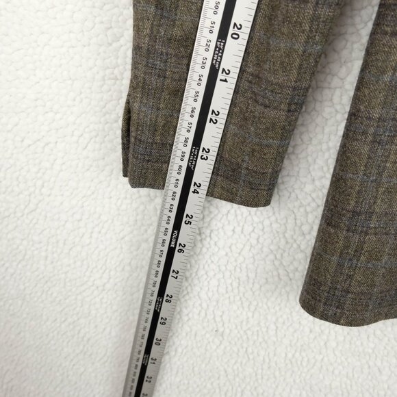 Baumler Blazer Mens 46 Short Brown Check Loro Piana Super 120s Elbow Patches - Picture 10 of 15